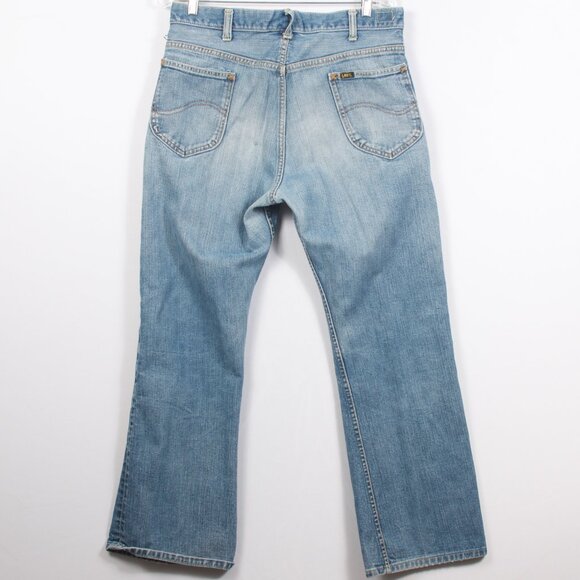 Vintage Lee Women's Rider Jeans 34x28 Blue Boot Cut Flare 100% Cotton - Picture 2 of 10